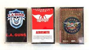 Lot of 3 Rock Cassette Tapes L.A. Guns Aerosmith Lynyrd Skynyrd Good Condition